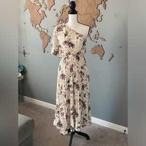One Shoulder Floral Dress